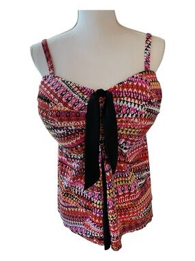 Fit 4u Tankini Top with Built in Padded Bra.  Size 20W
